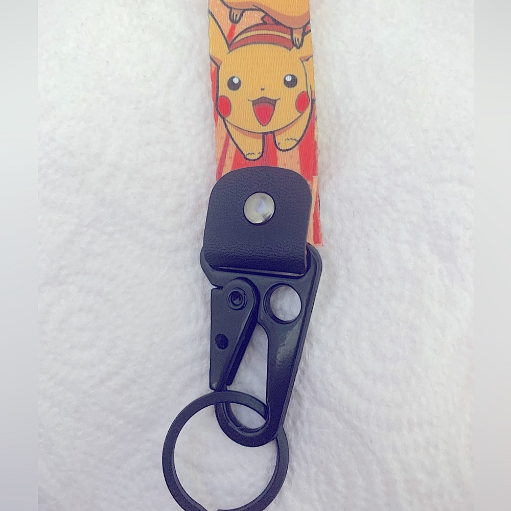 TRENDING Pokemon wrist keychain Heavy duty gamer Anime Black accents keyring NEW - Picture 3 of 7